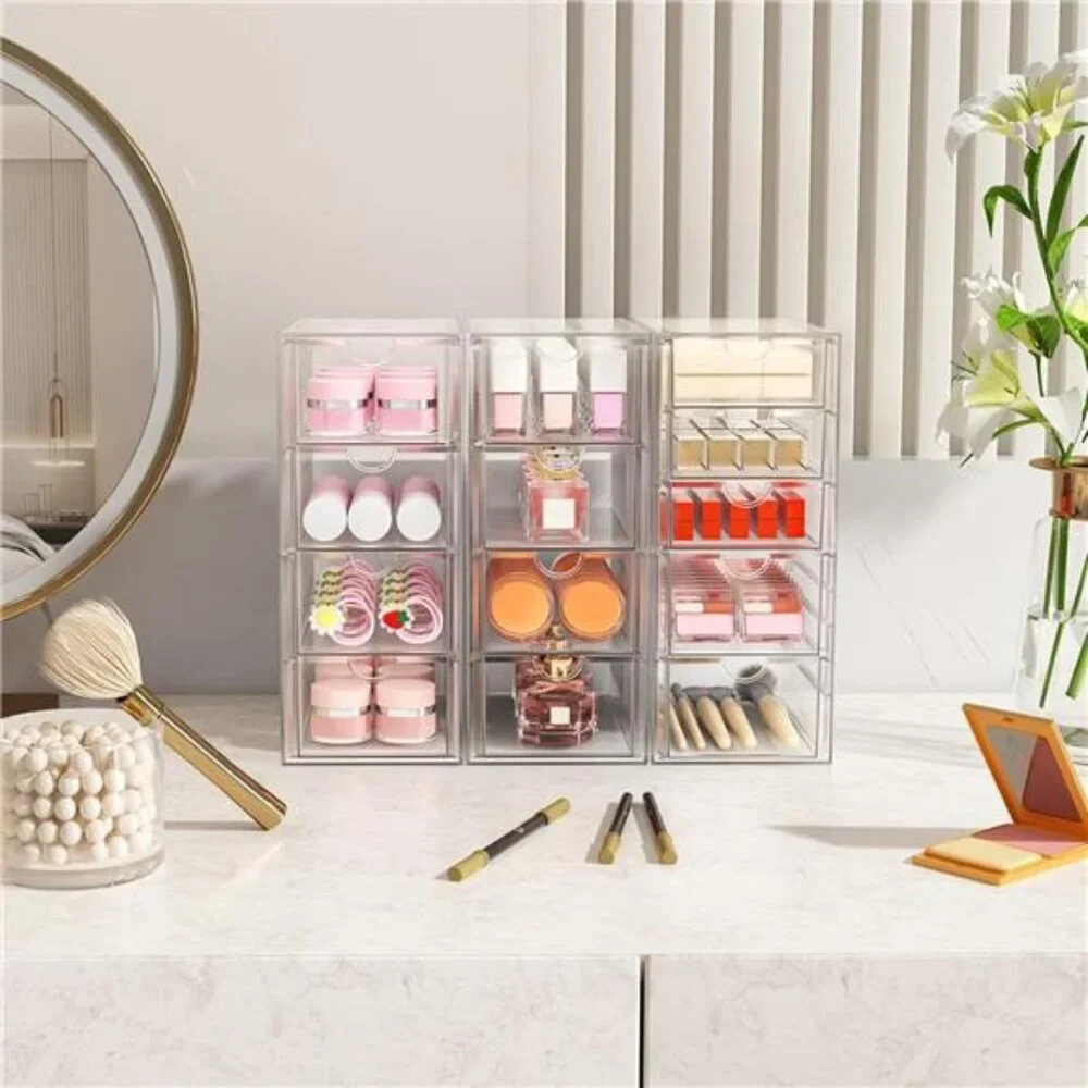 Acrylic Makeup Organizer with 13 Drawers, Bathroom Counter Organizer, Acrylic